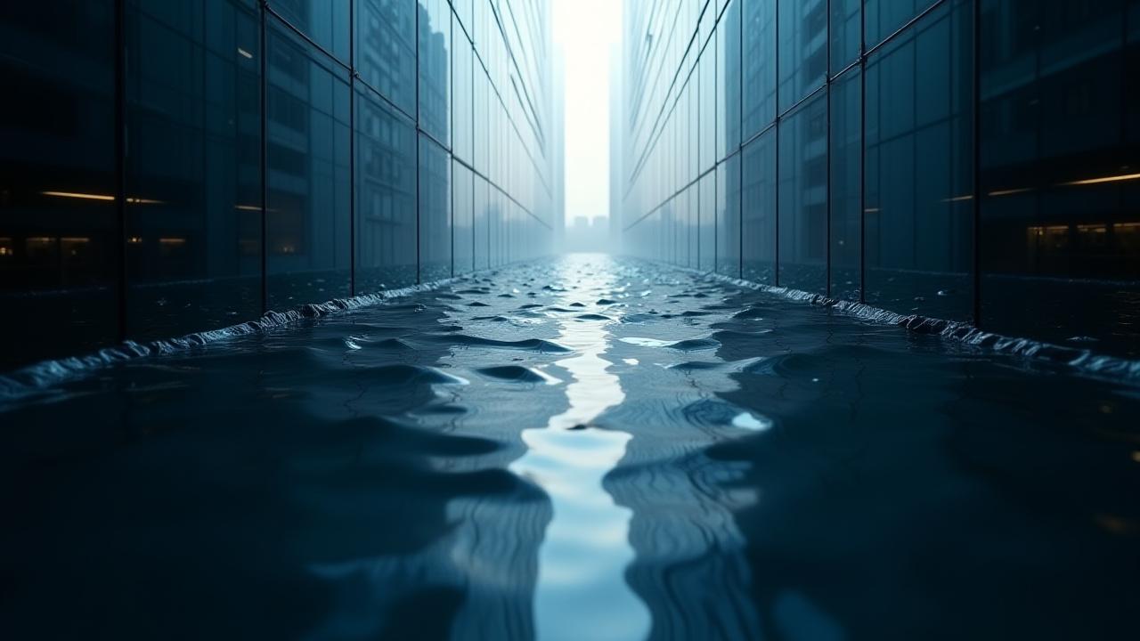 複雑なビジネス環境の中で企業が航海し、潜在的な危険を回避している様子